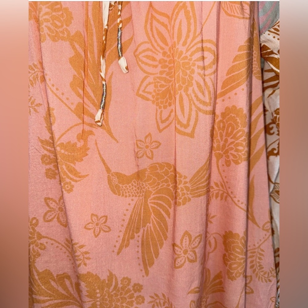 JOHNNY WAS Top Sz S Peasant Blouse Waimea Mixed Floral Hummingbird Boho Chic - Picture 5 of 13